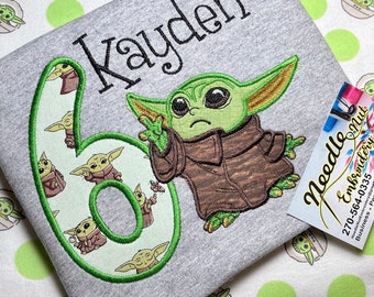 Baby Yoda Birthday Shirt