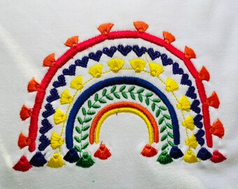 Boho tasseled Rainbow Shirt
