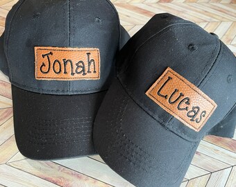 Gorra de cuero personalizada con parche personalizado para niños pequeños y jóvenes