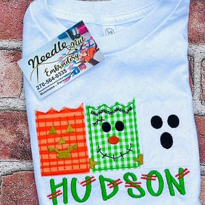 Kids Halloween Paper Bag Trio Shirt, Personalized custom Kids Halloween Shirt