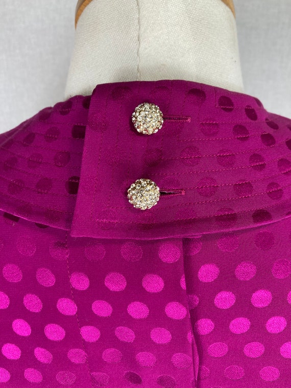 Vintage Silk Fuchsia Long Sleeve Dress - image 4