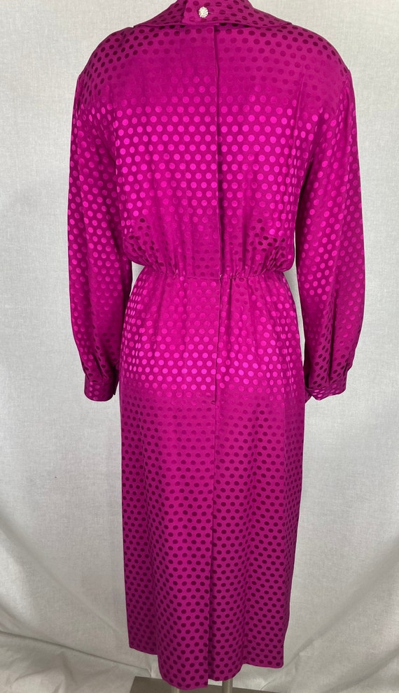 Vintage Silk Fuchsia Long Sleeve Dress - image 3