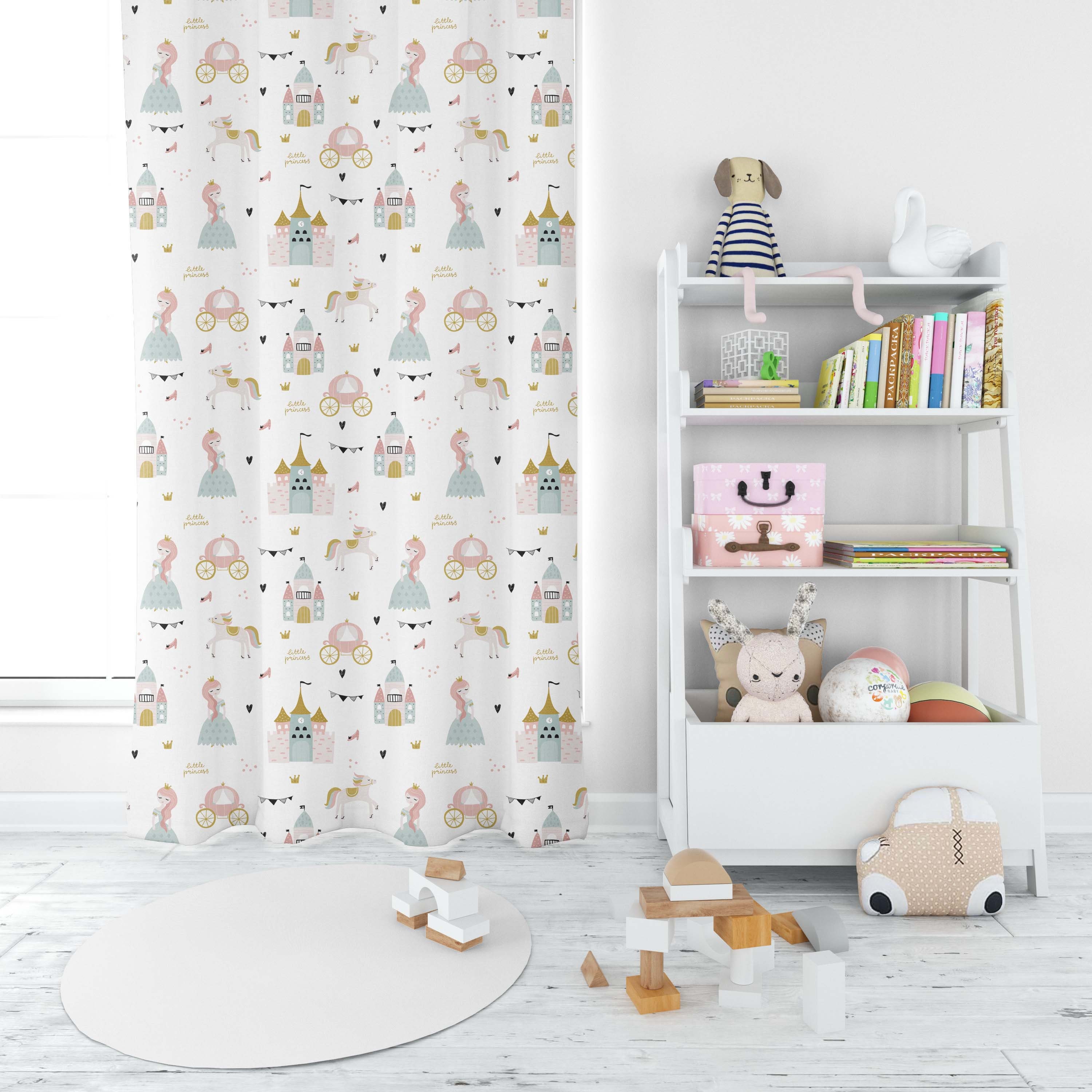 Princess Curtains, Princess Pattern Curtains , Kids Curtains, Girls Room Curtains, Boys Room Curtains, Kids Room Curtains