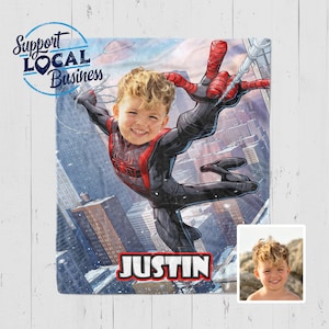 Kinder-Superheld-Decke, personalisierte Kinderdecke, kundenspezifische Decke für Jungen, Spider-Man-Decke