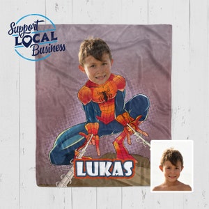 Kinder-Superheld-Decke, personalisierte Kinderdecke, kundenspezifische Decke für Jungen, Spider-Man-Decke