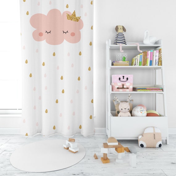 Pink Rain Cloud Curtains Pink Cloud Curtains Kids Room Etsy