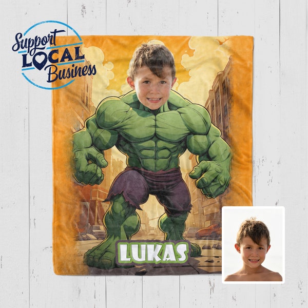 Turn Childs Face Into a Super Hero Blanket Etsy