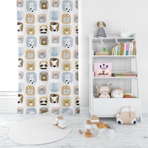 Cute Animal Nursery Curtains, Animal Curtains , Kids Room Curtains, Girls Room Curtains, Boys Room Curtains, Kids Room Decor