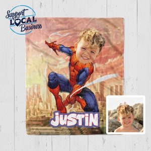 Kinder-Superheld-Decke, personalisierte Kinderdecke, kundenspezifische Decke für Jungen, Spider-Man-Decke