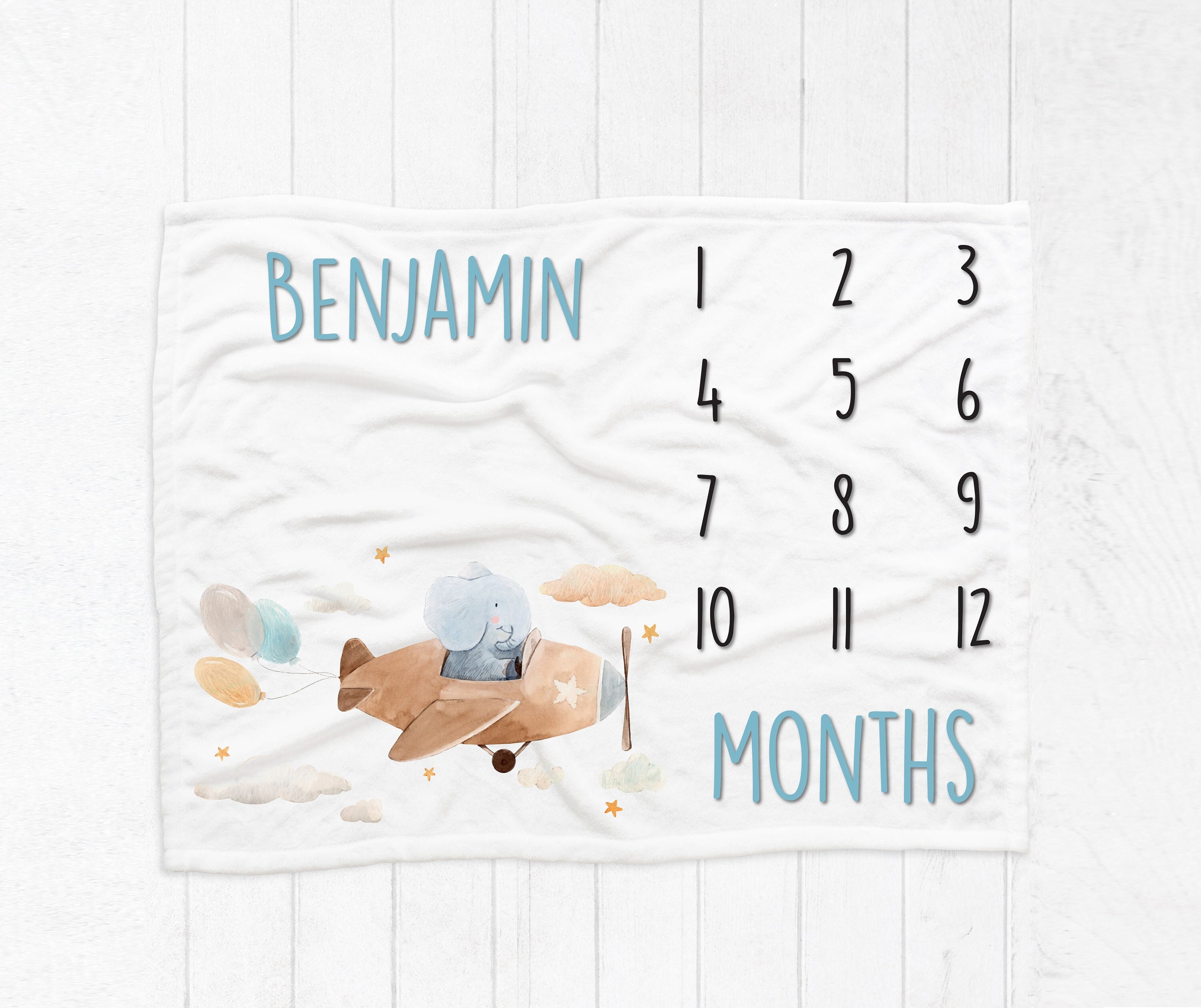 Baby Monthly Blanket Baby Milestone Blanket Growth Chart Etsy