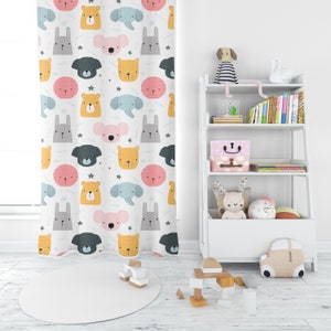 Animal Nursery Curtains, Cute Animal Curtains , Kids Room Curtains, Girls Room Curtains, Boys Room Curtains, Kids Room Decor