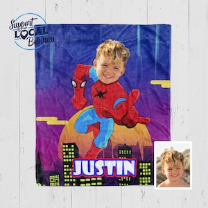 Kinder-Superheld-Decke, personalisierte Kinderdecke, kundenspezifische Decke für Jungen, Spider-Man-Decke