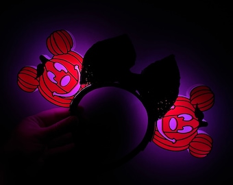 Op pompoen Halloween geïnspireerde oren 3D-geprinte hoofdband muisoren