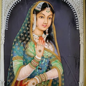 Women Painting On Cardboard, Indian Women Wall Art, Vintage Art, Women Painting, Antique Paintings, Home Decor, Office Decor, Wall Decor