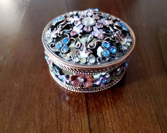 Jewelry Box, Metal Jewelry Box, Trinket Box, Jewelry Storage, Small Jewelry Box, Small Storage Box, Vintage Collection, Gift For Mom