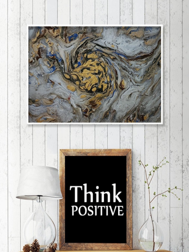 Acrylic Painting on Canvas Pouring Art Metalic Pour - Etsy