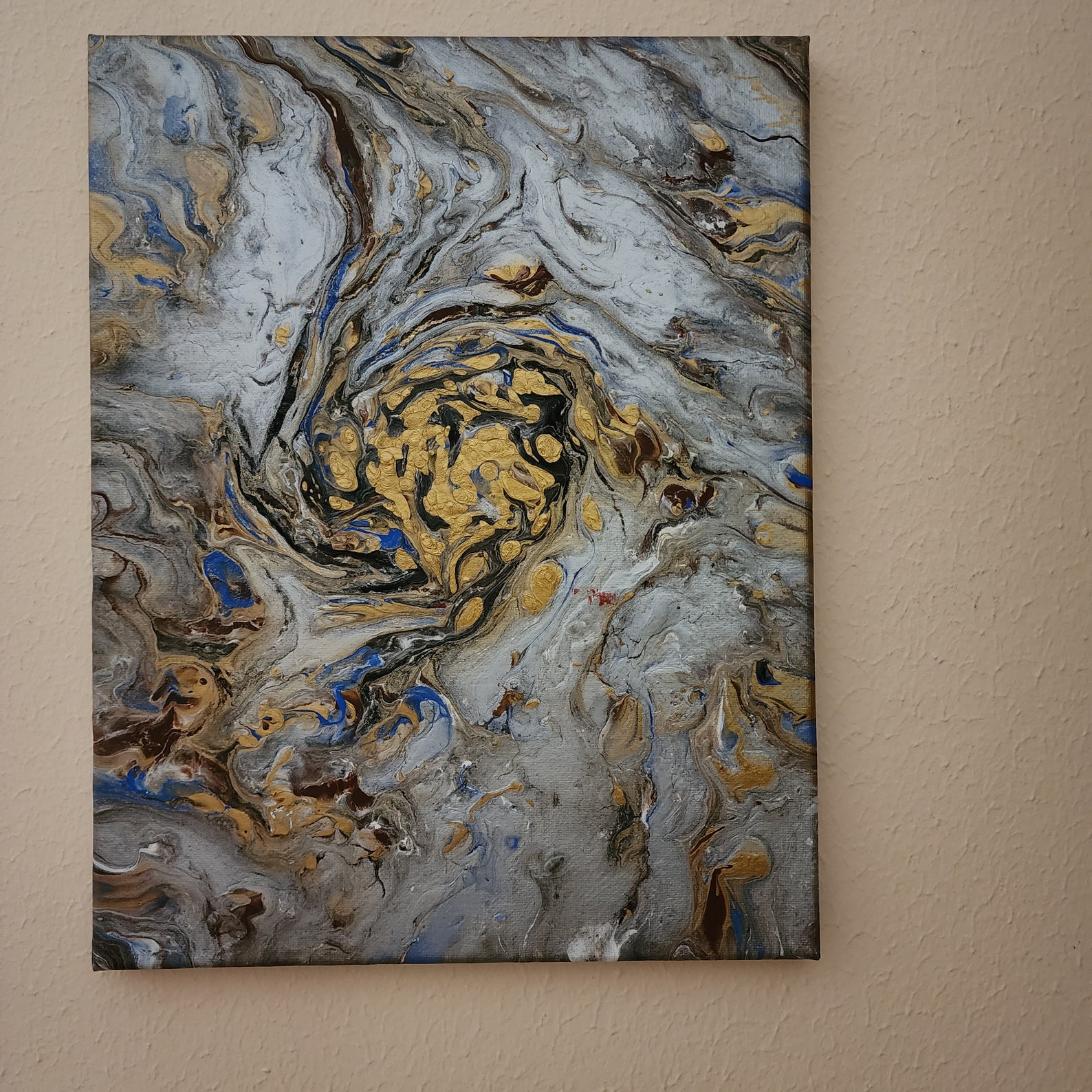 Acrylic Painting on Canvas Pouring Art Metalic Pour Etsy