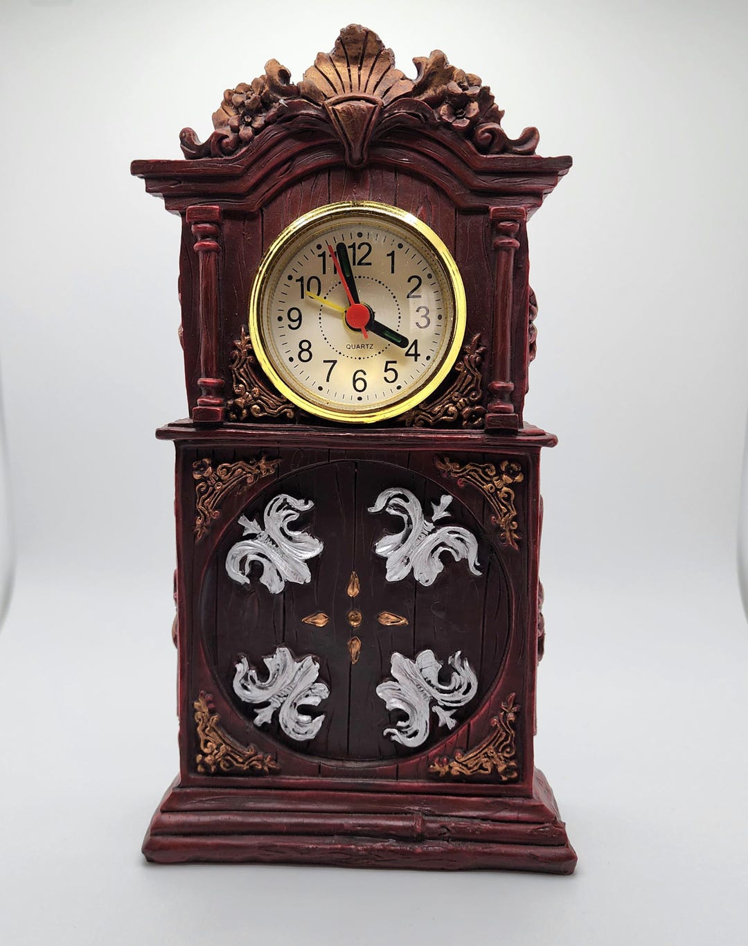 Decorative Table Clock, Wooden Clock, Desk Top Clock, Vintage Mantel ...