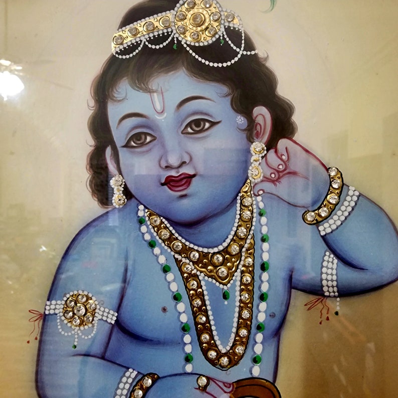 KRISHNA WALL ART Hindu Meditation Wall Art Bal Krishna Etsy