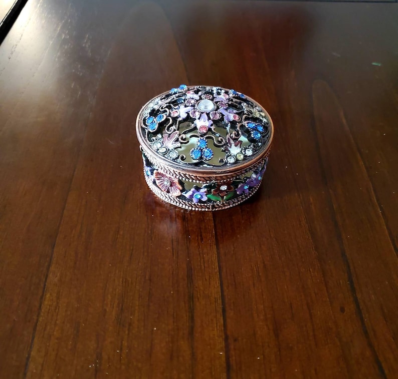 Jewelry Box Metal Jewelry Box Metal Trinket Box Jewelry Etsy