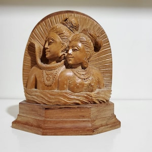 Estatua de sándalo Shiva Parvati, Shiv Parvati Murti, escultura de madera, regalo de bienvenida, regalo de bodas, estatua de Shivratri, ídolo del templo hindú