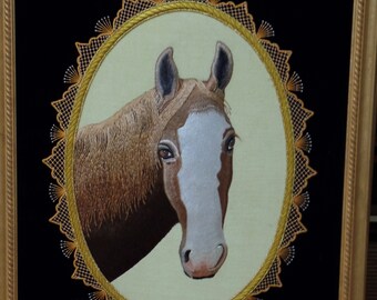 Horse Portrait, Embroidered Wall Tapestry, Wall Art Decor, Large Wall Tapestry, Home Decor, Office Decor, Luxury Art, Housewarming Gift