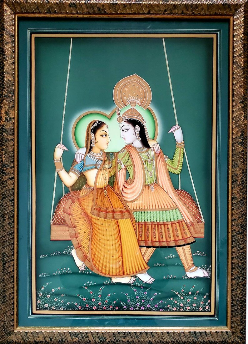 Radha Krishna Paintingradha Krishna Art Oil Painting Indian Etsy