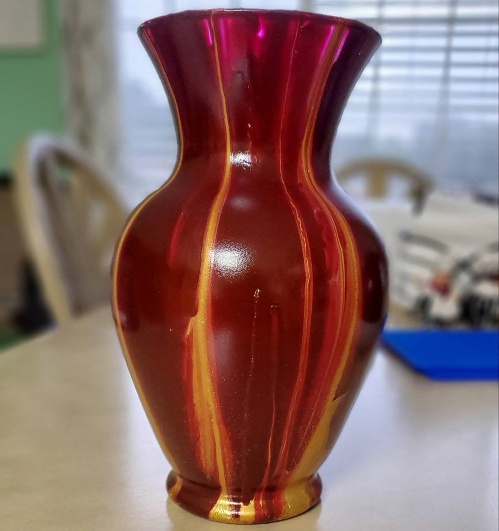 Acrylic Vase Acrylic Flower Painting Acrylic Pouring Vase Etsy