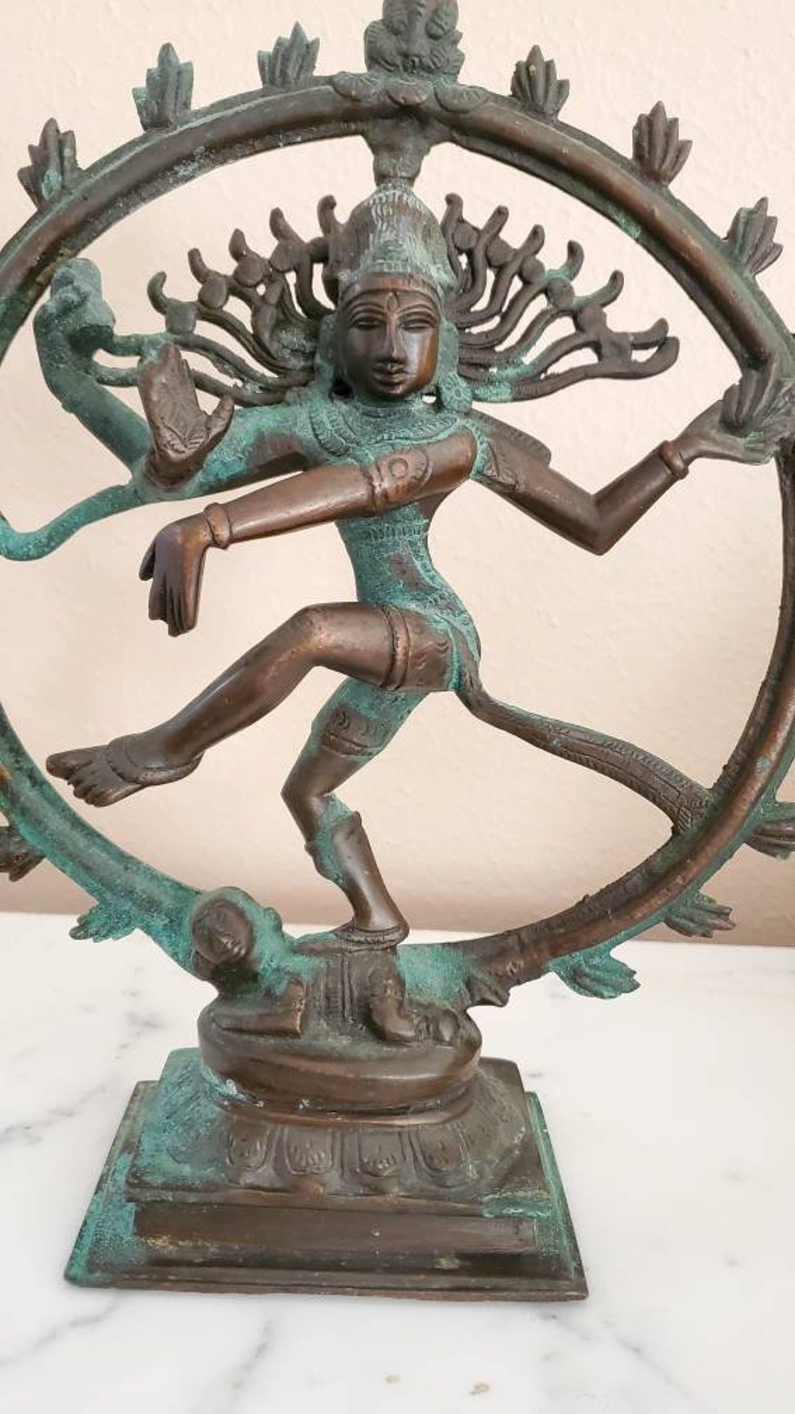 Tanzende Shiva Bronze Statue Bronze Nataraja Vintage Etsy.de