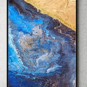 Abstract Painting On Canvas, Contemporary Painting, Abstract Art, Ocean Painting, Wall Art Decor, Home Office Decor, Housewarming Gift