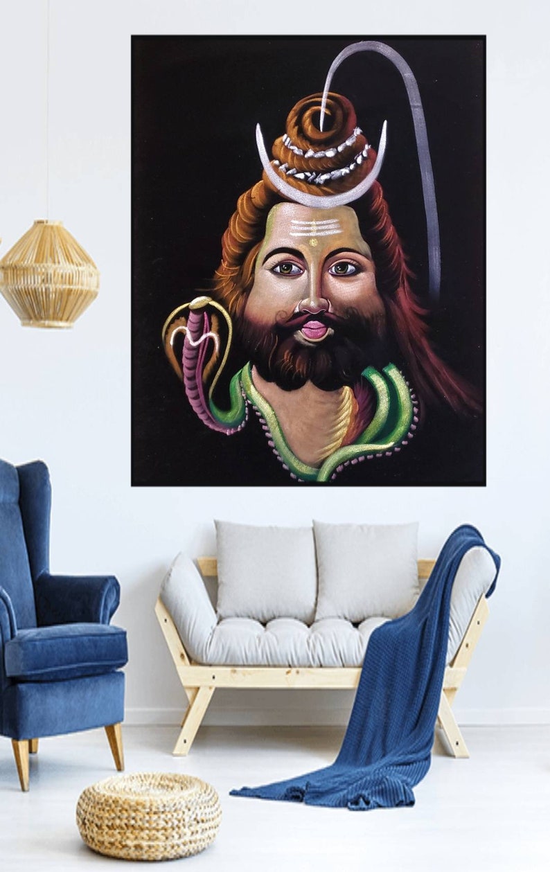 LORD SHIVA PAINTING Hindu God Lord Shiva Wall Decor Mahadev Etsy