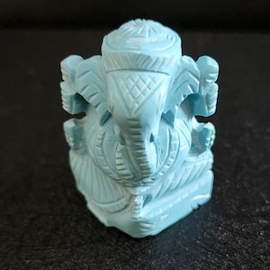FIGURAS DE GANESHA TURQUESA, Ídolo del Señor Ganesha, Ganesha tallado, Obra de arte con piedras preciosas, Regalo de boda, Regalo de inauguración de la casa, Regalo de Diwali, Regalo de cumpleaños