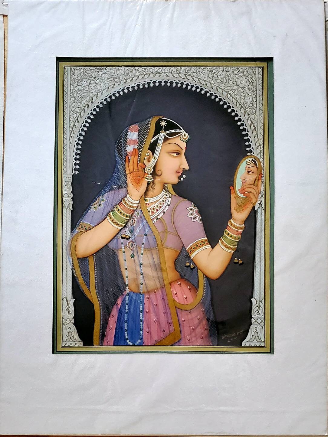 インド女性　ビンテージポスター　　　額縁付 il_fullxfull.2591667292_apv2.jpg