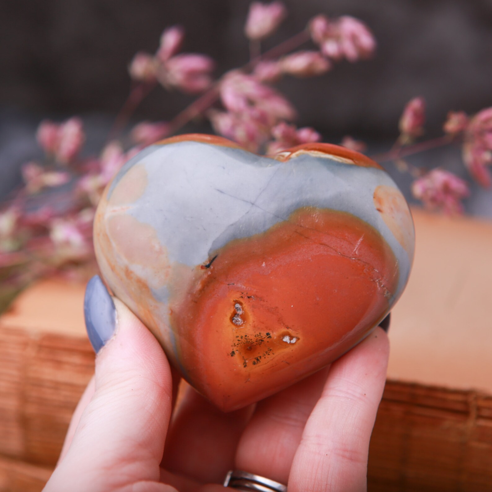 Polychrome Jasper Heart crystal heart desert jasper Etsy