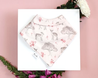 Bandana Baby Bib (Organic Cotton) - Fawn Blossom - Made in New Zealand