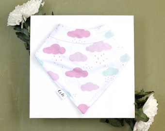 Bandana Baby Bib (100% Cotton) - Clouds - Made in New Zealand