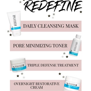 Rodan Fields REDEFINE Anti Aging Regimen 4 Step Kit Cleanser Treatment Cream Spf FREE SHIP afbeelding 2