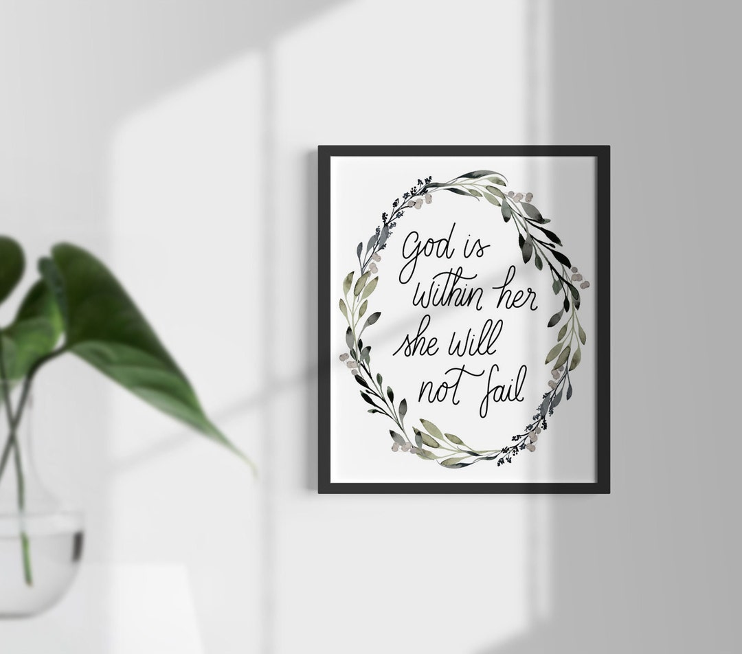 Wall Art God is Wall Art Inspirational Quote Baby Dedication Framable