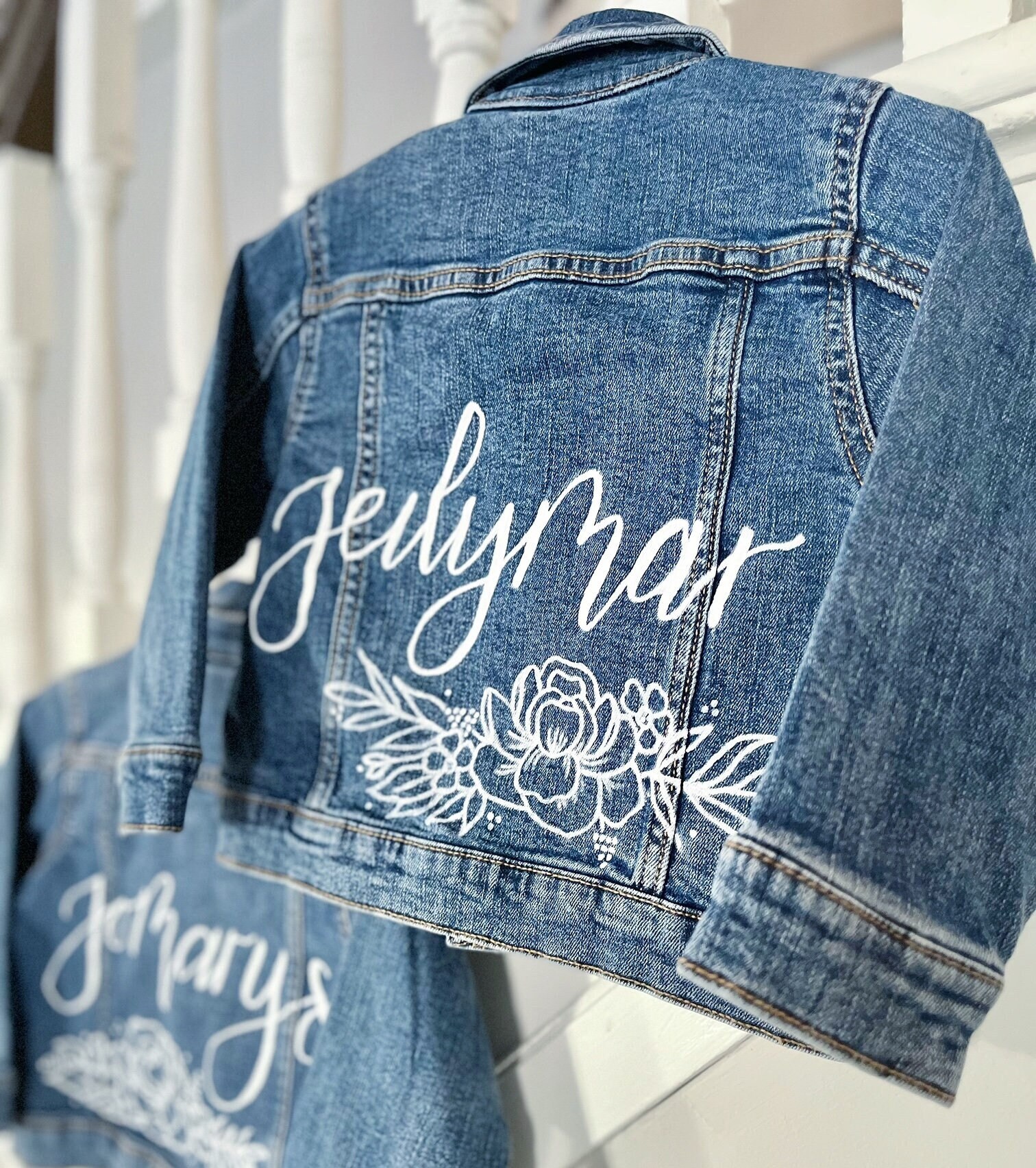 Custom Calligraphy Jacket | Custom Jean Jacket | Kids Calligraphy ...