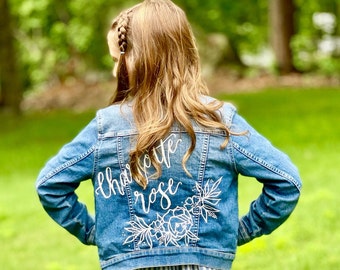 Custom Calligraphy Jacket | Custom Jean Jacket |  Kids Calligraphy Jacket