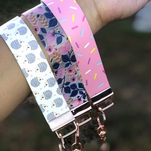 Flower, hedgehog, sprinkles Wristlet, Key Fob Keychain, Wristlet Keychain, Wristlet Key Fob, Wrist Key Chain