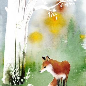 Fox and Mole. Nursery Art, Nursery Decor, Children&#39;s Wall Art, Woodland Theme, Whimsical Art, Nursery Prints