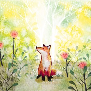 Familiar Fox. Nursery Art, Nursery Decor, Children&#39;s Wall Art, Woodland Theme, Whimsical Art, Nursery Prints