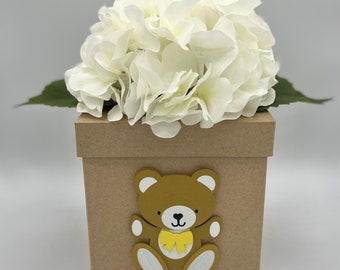 Teddy Bear Theme Baby Shower Centerpiece | Brown Box Centerpiece | Custom Letters | Baby Shower Décor | Teddy Bear Centerpiece