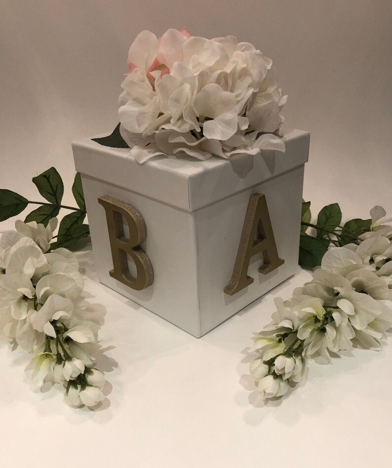 Hydranges Centerpiece Gender Reveal Party White Box Centerpiece Baby Letters Baby Shower Centerpiece Baby Shower Decor Baby Gift