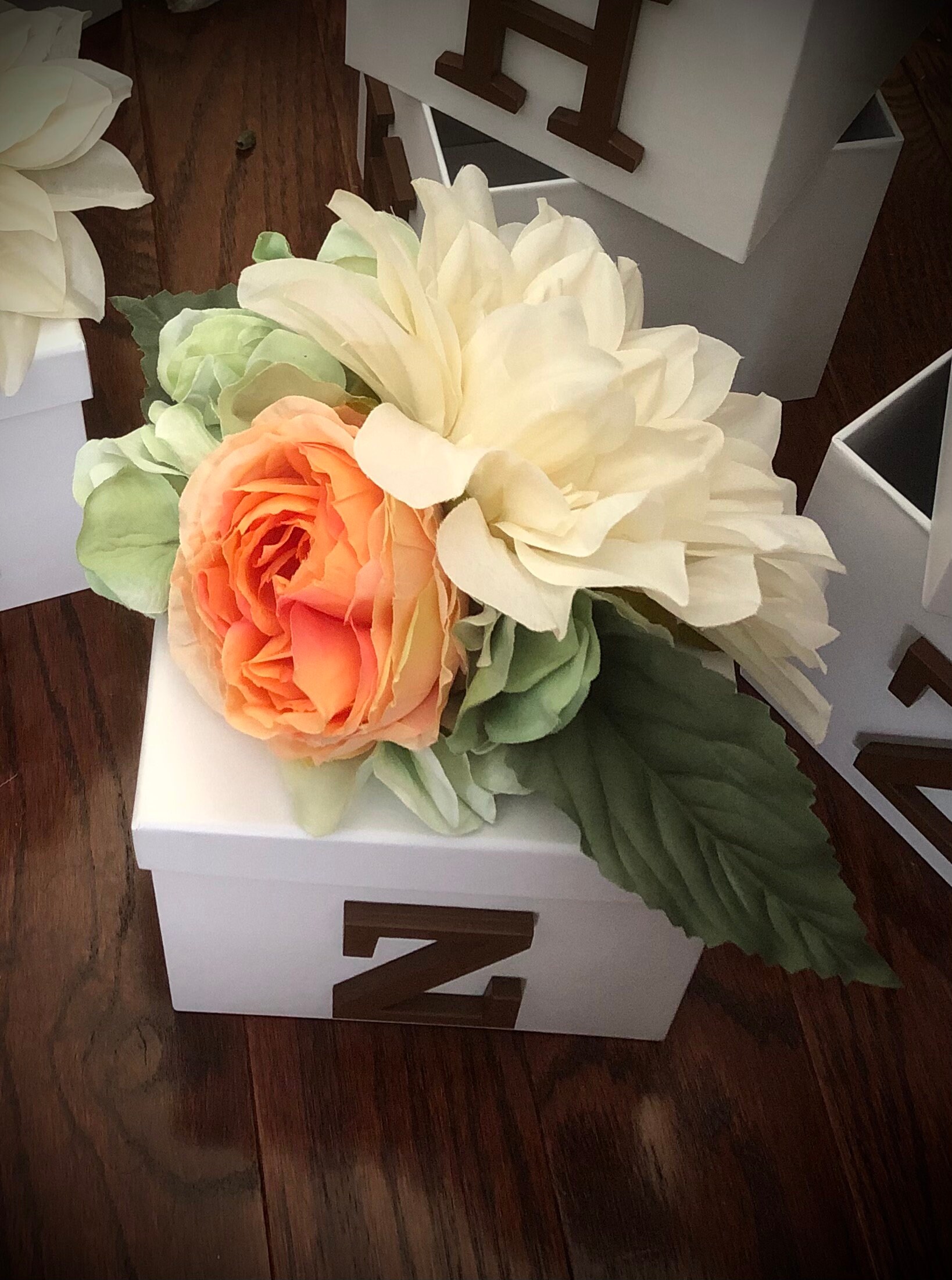 Baby Shower Centerpiece White Box Centerpiece Custom Letters Baby