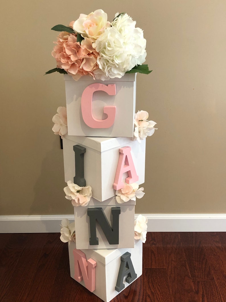 Baby Block Tower Baby Box Tower Decoration Gender Reveal Decorations