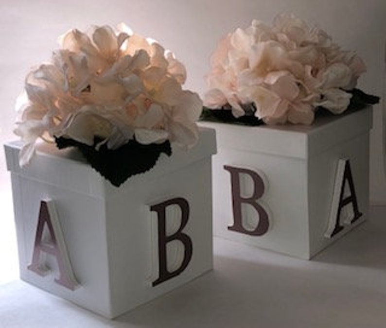 Hydranges Centerpiece Gender Reveal Party White Box Centerpiece Baby Letters Baby Shower Centerpiece Baby Shower Decor Baby Gift