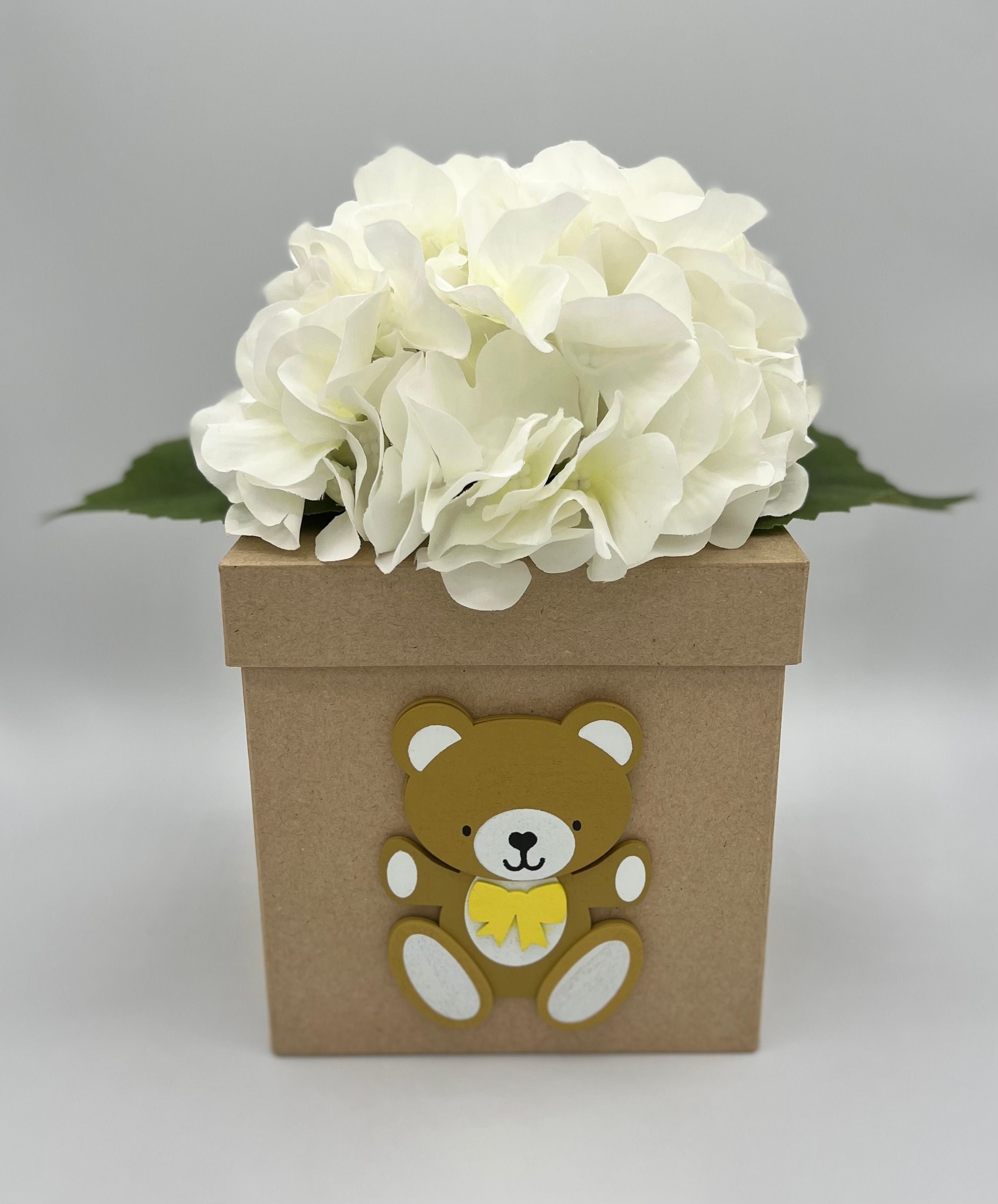 Teddy Bear Theme Baby Shower Centerpiece Brown Box Centerpiece Custom Letters Baby Shower Dcor Teddy Bear Centerpiece