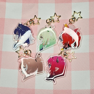 Vtuber Idol Keychains - Time Warden, Kirin, Rat, Owl, Nephilim